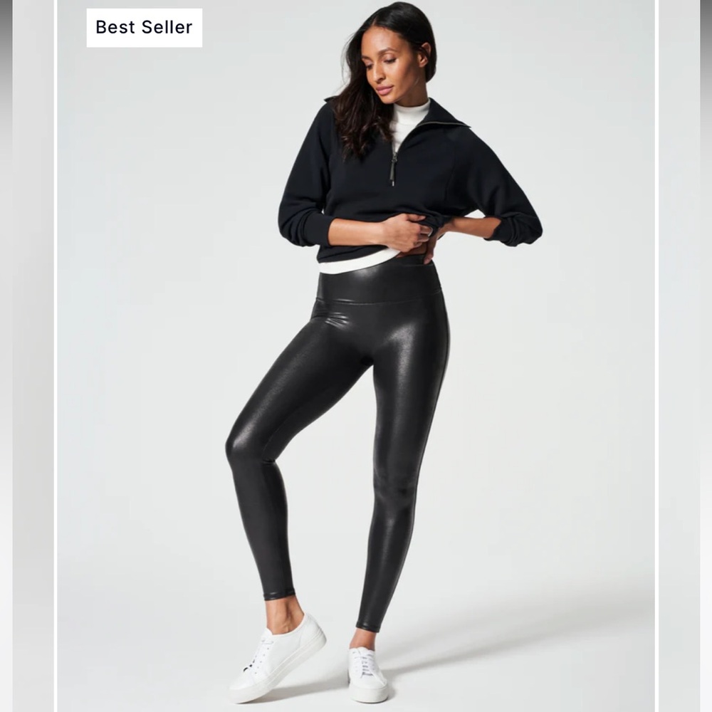 NWT SPANX Faux Leather Leggings, XS - Picture 8 of 9